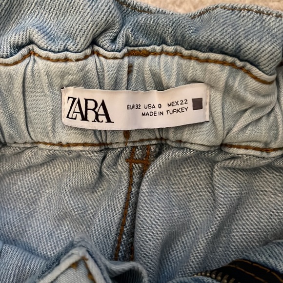Zara size 0 paper bag waist denim - Picture 3 of 4